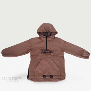 Detská softshell bunda - anorak  cappuccino 152