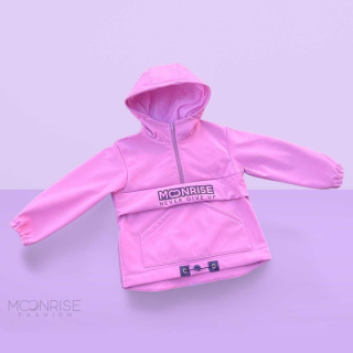 Detská softshell bunda - anorak  pink